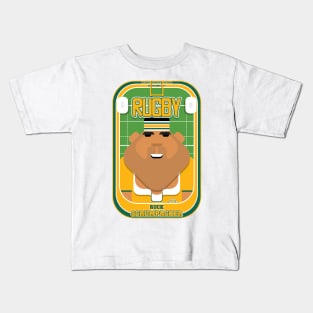 Rugby Gold and Green - Ruck Scrumpacker - Seba version Kids T-Shirt